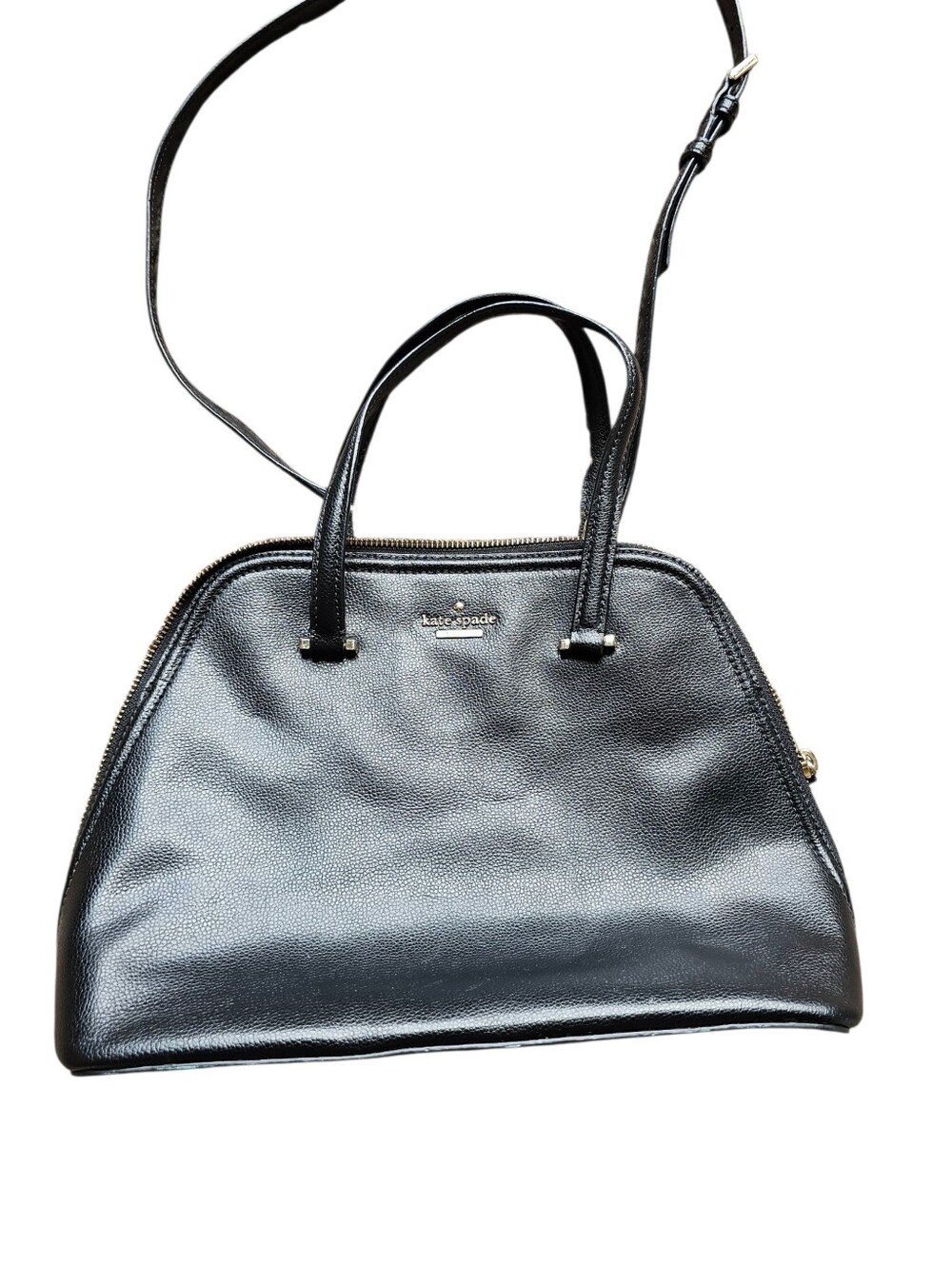 Kate Spade Small Rima Black Leather Dome Satchel Crossbody - Picture 3 of 9